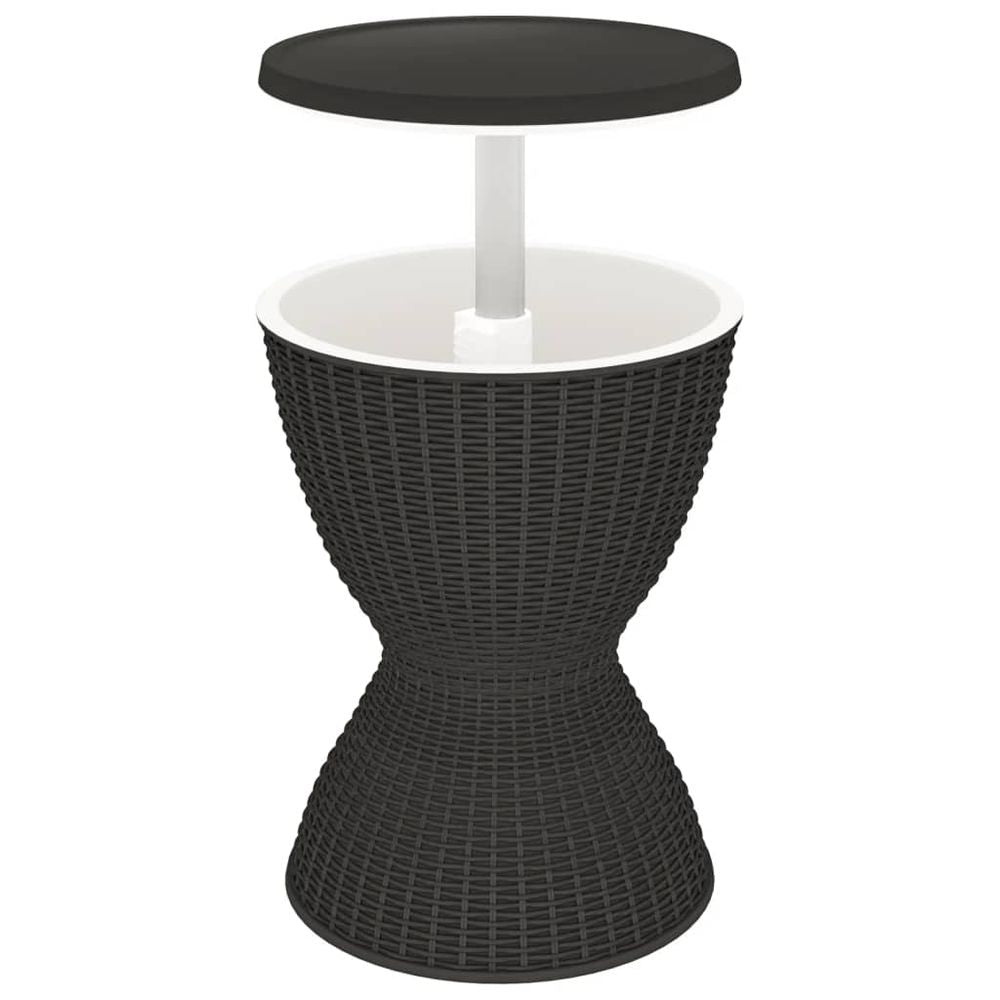 vidaXL 3-in-1 Ice Cooler Table Black Polypropylene vidaXL