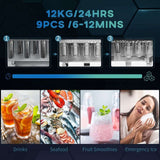 Ice Maker With Ice Scoop Basket 12Kg in 24 Hrs 9 Cubes Ready in 6-12Mins HOMCOM