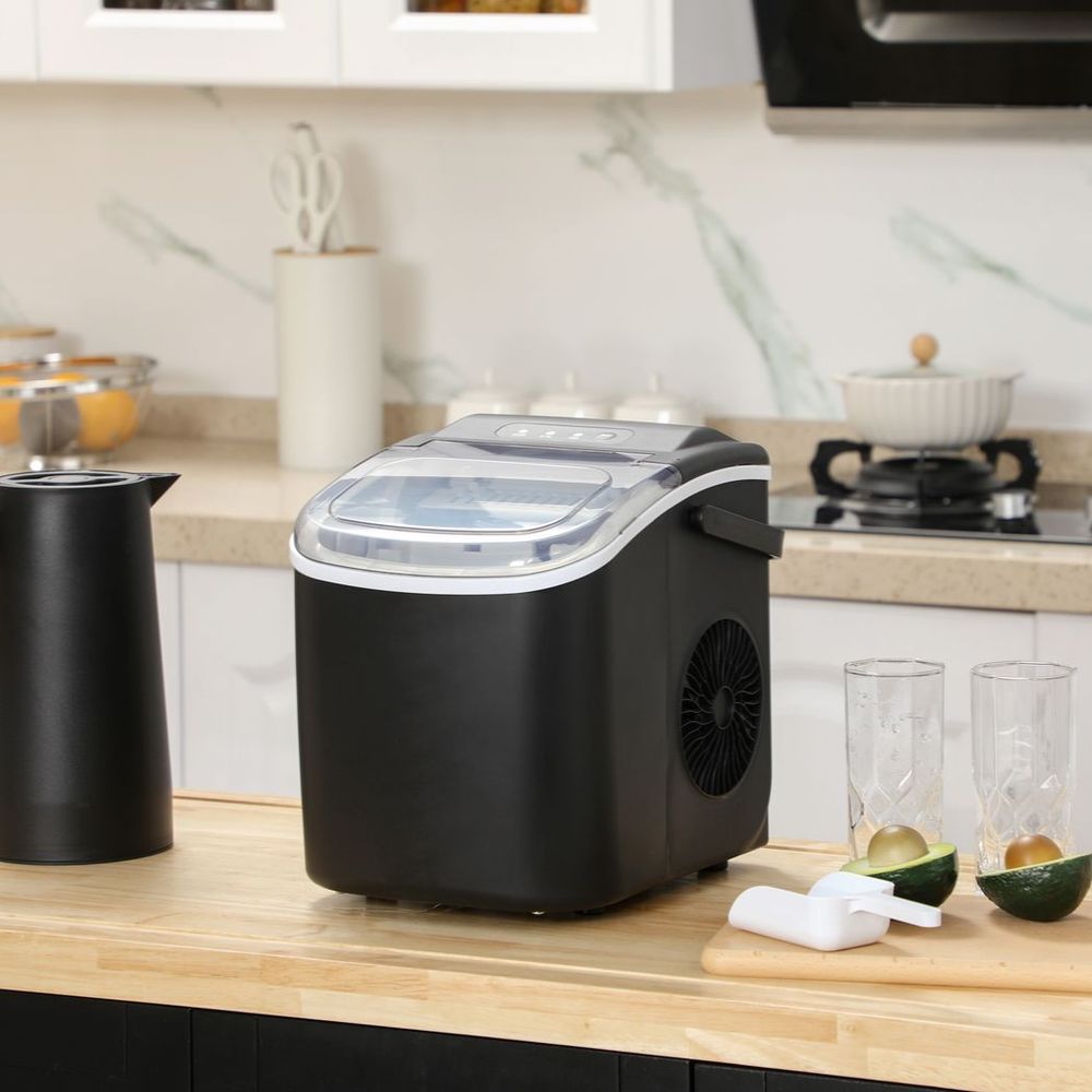 Ice Maker With Ice Scoop Basket 12Kg in 24 Hrs 9 Cubes Ready in 6-12Mins HOMCOM