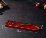 Nisu Home Ichi Dishes Rectangular Red Serving Plate with Elegant Design, 36cm x 8.5cm