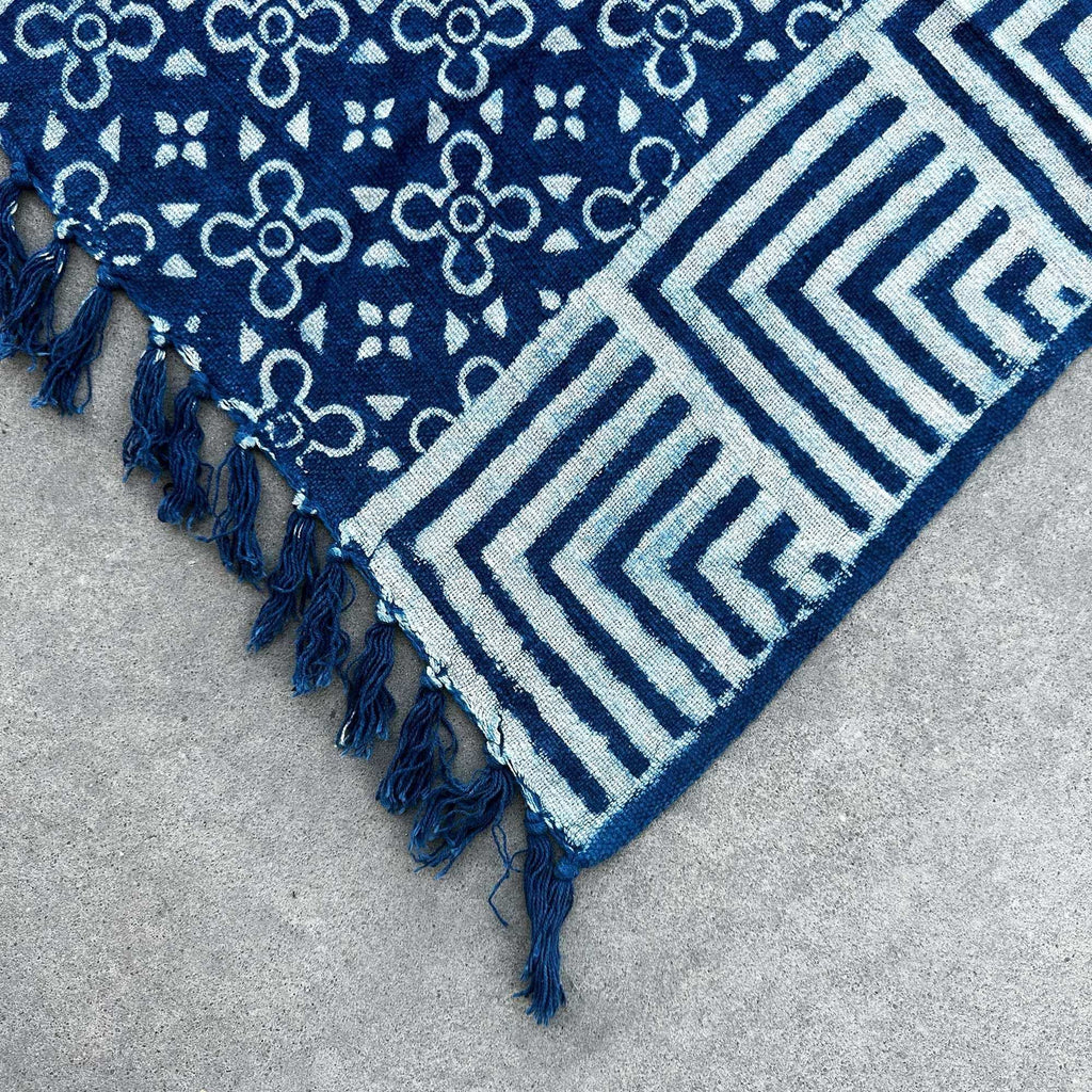 Handmade Indigo Throw - 170x120cm - Kasba Tiles AW-Dropship