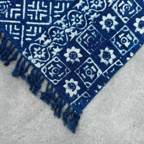 Handmade Indigo Throw - 170x120cm - Desi Stripes AW-Dropship