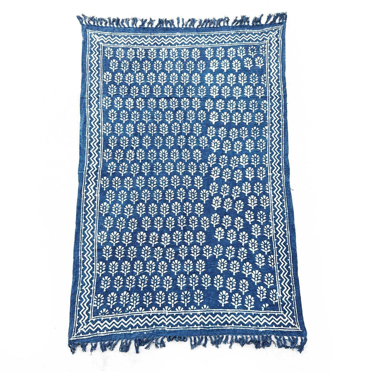 Handmade Indigo Throw - 170x120cm - Chhota Flower AW-Dropship