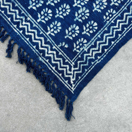 Handmade Indigo Throw - 170x120cm - Chhota Flower AW-Dropship