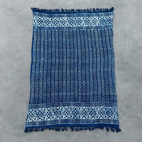 Handmade Indigo Throw - 170x120cm - Seedha Arrows AW-Dropship