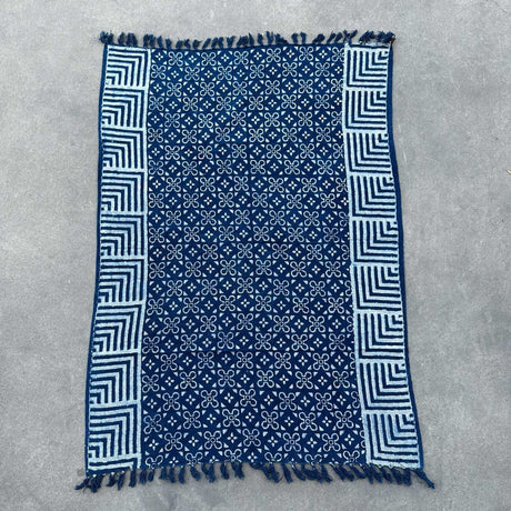Handmade Indigo Throw - 170x120cm - Kasba Tiles AW-Dropship