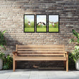 SunCatcher-UK Garden Mirror Set with three framed mirrors enhancing outdoor space decor