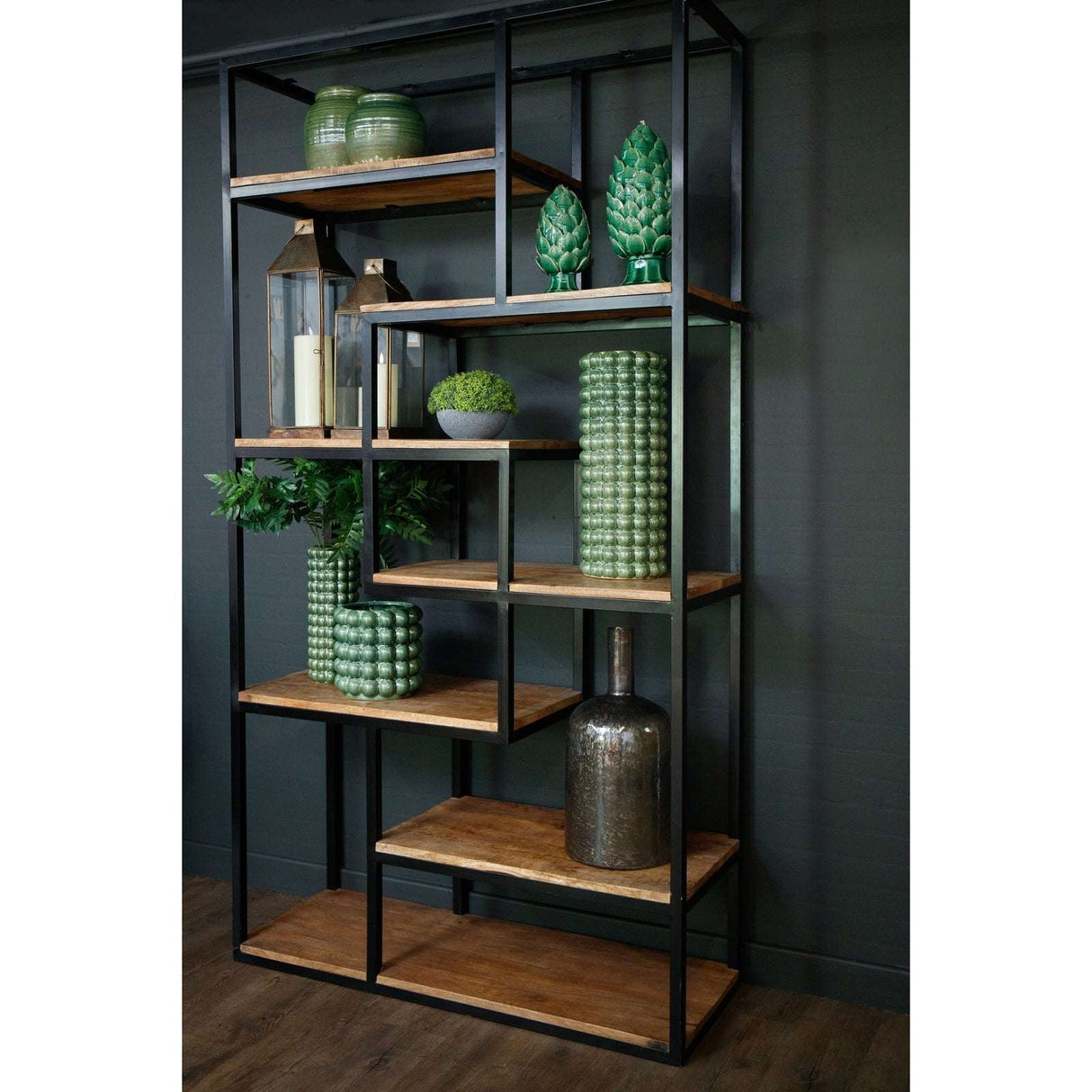 Shades 4 Seasons Industrial Shelf Unit with Wood & Metal Shades 4 Seasons