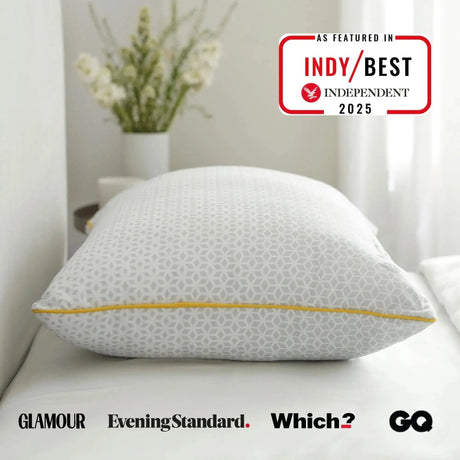 Brightr Sleep Hybrid Adjustable Pillow with a breathable cover for ultimate comfort and neck support