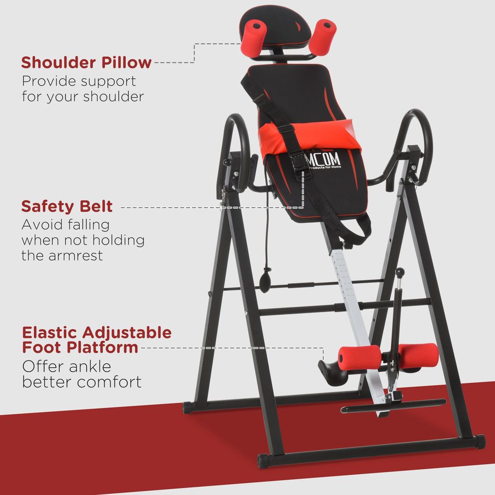 Adjustable Gravity Inversion Table With Safety Belt For Muscle Pain HOMCOM Unbranded