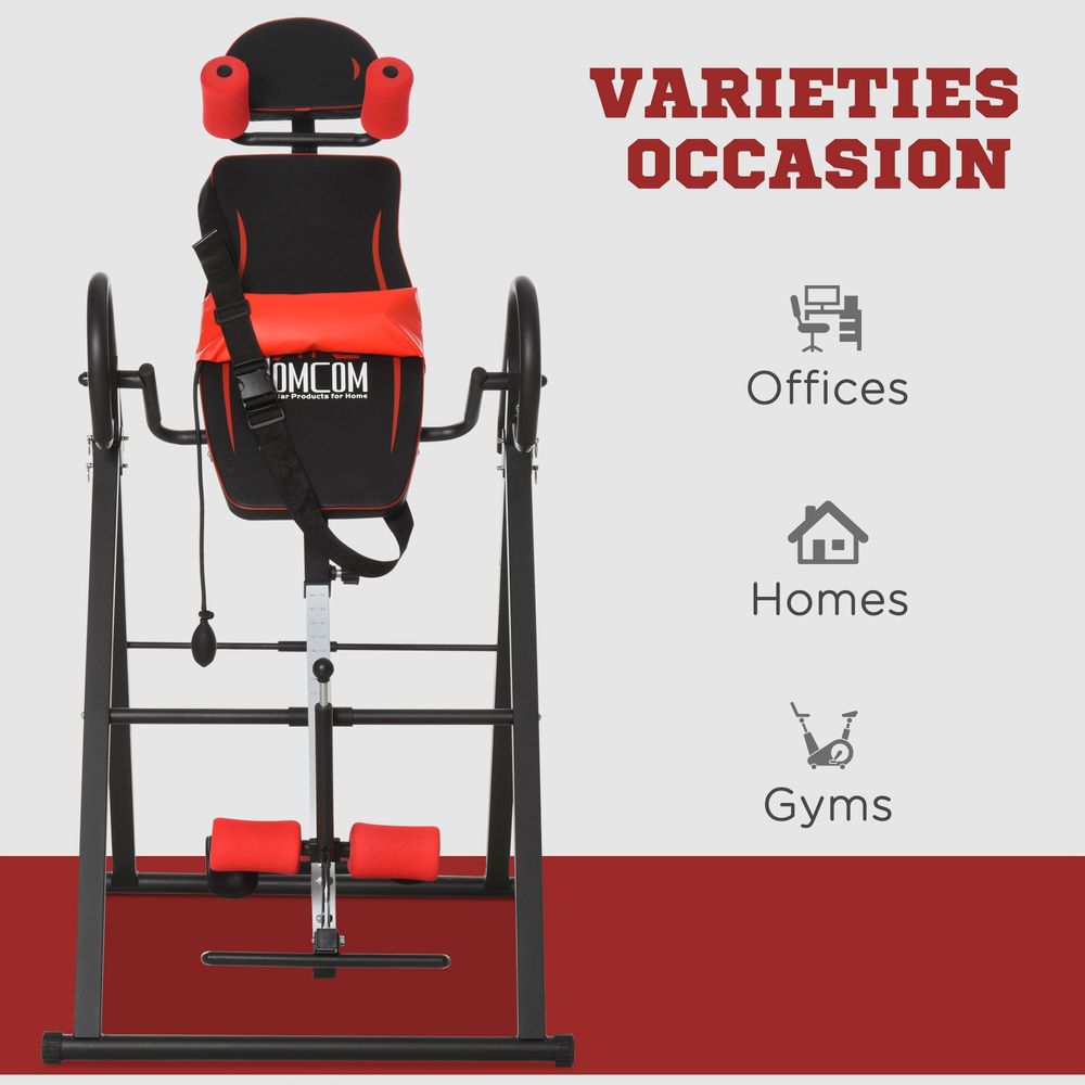 Adjustable Gravity Inversion Table With Safety Belt For Muscle Pain HOMCOM Unbranded