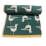Seagull Turkish Cotton Jacquard Towel Green Bath Sheet Bellissimo Home