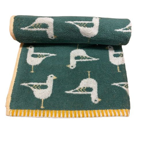 Seagull Turkish Cotton Jacquard Towel Green Bath Sheet Bellissimo Home