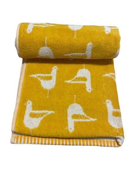 Seagull Turkish Cotton Jacquard Towel Ochre Hand Towel Bellissimo Home