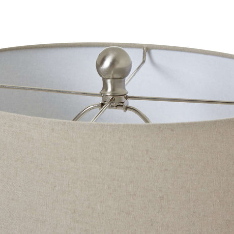 White Ceramic Ginger Jar Lamp With Linen Shade Shades 4 Seasons