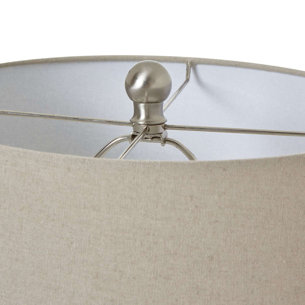 White Ceramic Ginger Jar Lamp With Linen Shade Shades 4 Seasons
