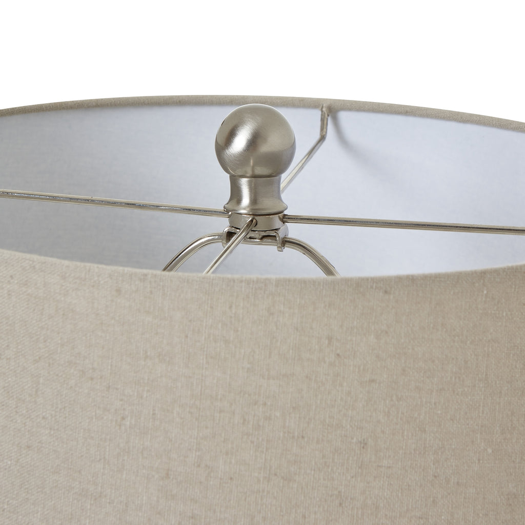 White Ceramic Ginger Jar Lamp With Linen Shade Shades 4 Seasons