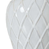 White Ceramic Ginger Jar Lamp With Linen Shade Shades 4 Seasons