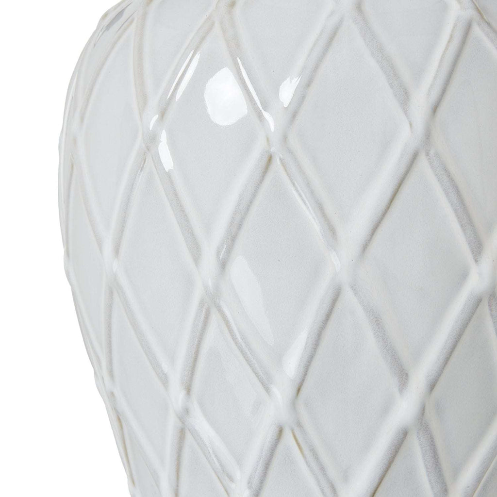 White Ceramic Ginger Jar Lamp With Linen Shade Shades 4 Seasons