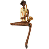 Shades 4 Seasons Jazz Band Saxophonist Figurine Ornament BROWN RESIN Shades 4 Seasons