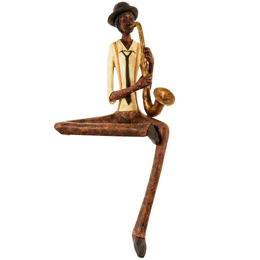 Shades 4 Seasons Jazz Band Saxophonist Figurine Ornament BROWN RESIN Shades 4 Seasons