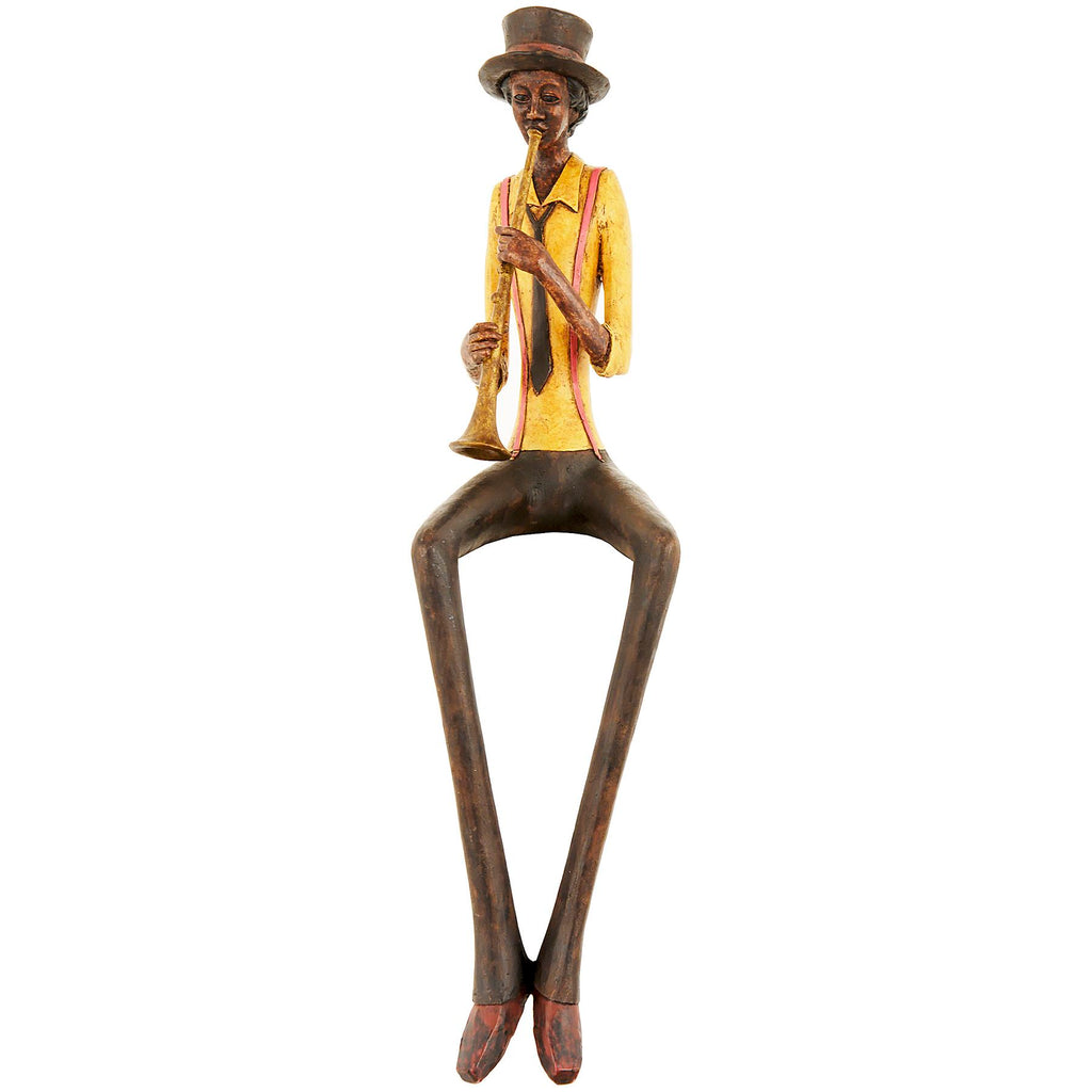 Shades 4 Seasons Jazz Band Trumpeter Figurine Ornament BROWN RESIN Shades 4 Seasons