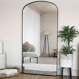 Jobu Home Arch Mirror with a sleek black frame, perfect for modern home decor