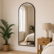 Jobu Home Arched Mirror in Black Frame, Ideal for Modern Bedroom Decor