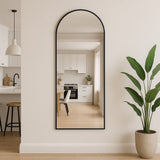 Arched Mirror by Jobu Home in a modern kitchen setting with a neutral colour palette