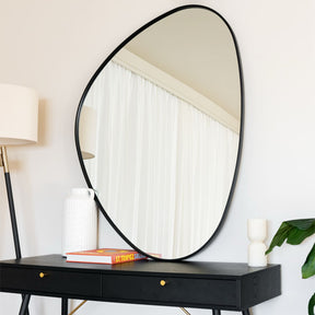 Jobu Home Pebble Mirror with a unique oval shape perfect for modern home decor