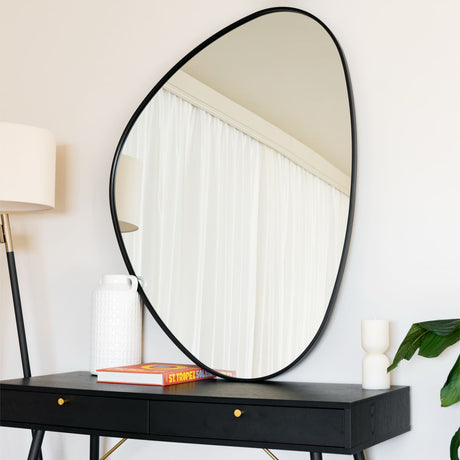 Jobu Home Pebble Mirror with a unique oval shape perfect for modern home decor