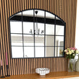 Jobu Home Window Mirror with an arched top and grid design, ideal for enhancing interior decor