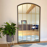 Jobu Home Arch-Top Window Mirror with Gold Frames for Stylish Home Decor
