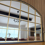 Jobu Home Window Mirror with an Elegant Arched Design and Gold Frame for Stylish Interiors
