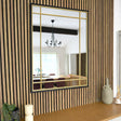 Stylish Jobu Home Window Mirror with a gold frame perfect for modern interiors