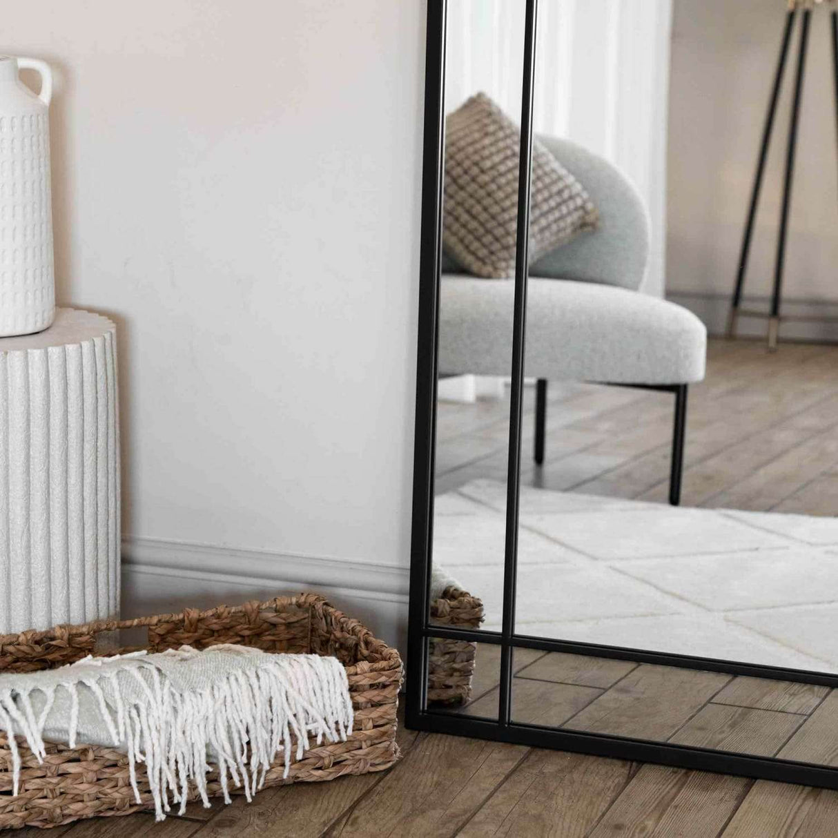 Jobu Home Window Mirror with a Modern Frame, Perfect for Enhancing Light in Any Room
