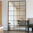 Lattice Grid Mirror by Jobu Home featuring a stylish black frame and modern geometric design