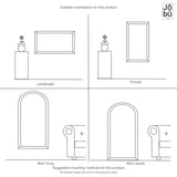 Lattice Grid Mirror by Jobu Home, suitable for landscape and portrait orientations, wall hung or leaner