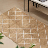 Textured Jute Rug featuring a geometric pattern, ideal for enhancing modern living spaces