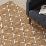 Modern Jute Rug with Geometric Pattern, Perfect for Adding Warmth to Any Room