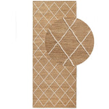 Jute Rug with Geometric Diamond Pattern in Natural Colour for Eco-Friendly Home Decor