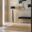 Stylish Jute Rug featuring a geometric pattern, perfect for modern living spaces