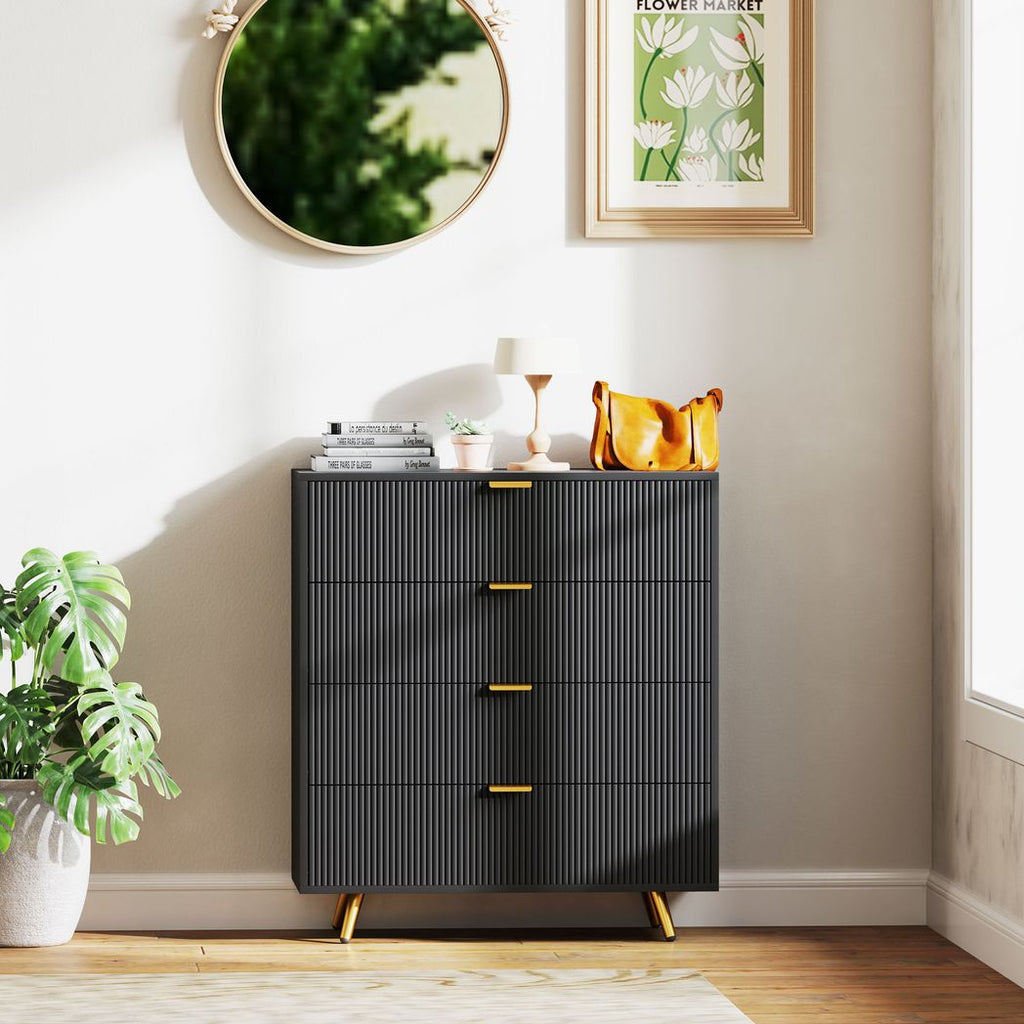 HOMCOM Chest of Drawers with 4 Drawers for Bedroom, Living Room HOMCOM