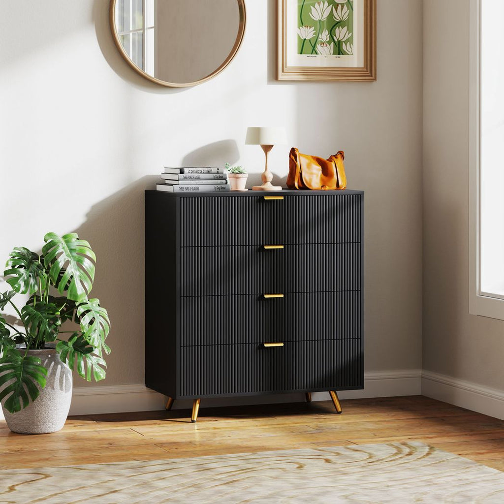 HOMCOM Chest of Drawers with 4 Drawers for Bedroom, Living Room HOMCOM