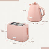 Wise Galleria Kettle and 2 Slice Toaster Set in soft pink with stylish designs and compact dimensions