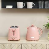 Wise Galleria Kettle and 2 Slice Toaster Set in pink with sleek design for modern kitchens