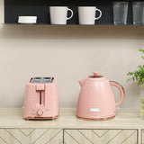 Wise Galleria Kettle and 2 Slice Toaster Set in pink with sleek design for modern kitchens