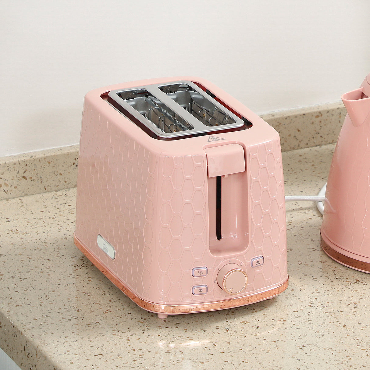 Wise Galleria Kettle and 2 Slice Toaster Set in stylish pink for modern kitchens
