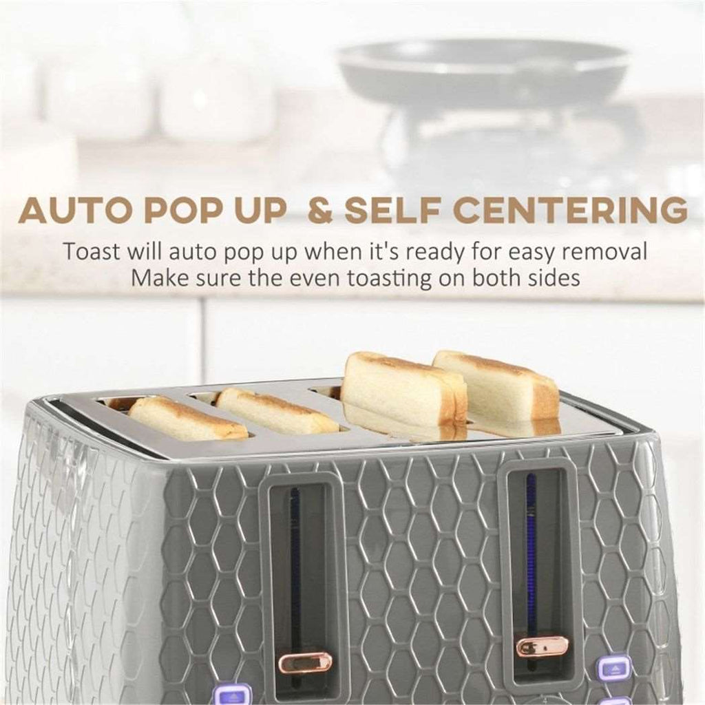 Stylish Grey Kettle and Toaster Set for Kitchen Decor N/A