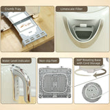 Kettle and Toaster Set features including crumb tray and limescale filter for easy maintenance and functionality